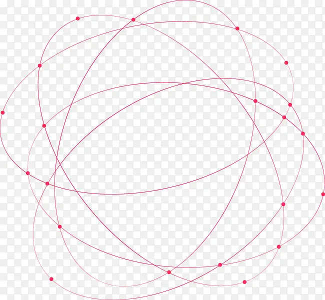 红色清新线圆圈不规则图形