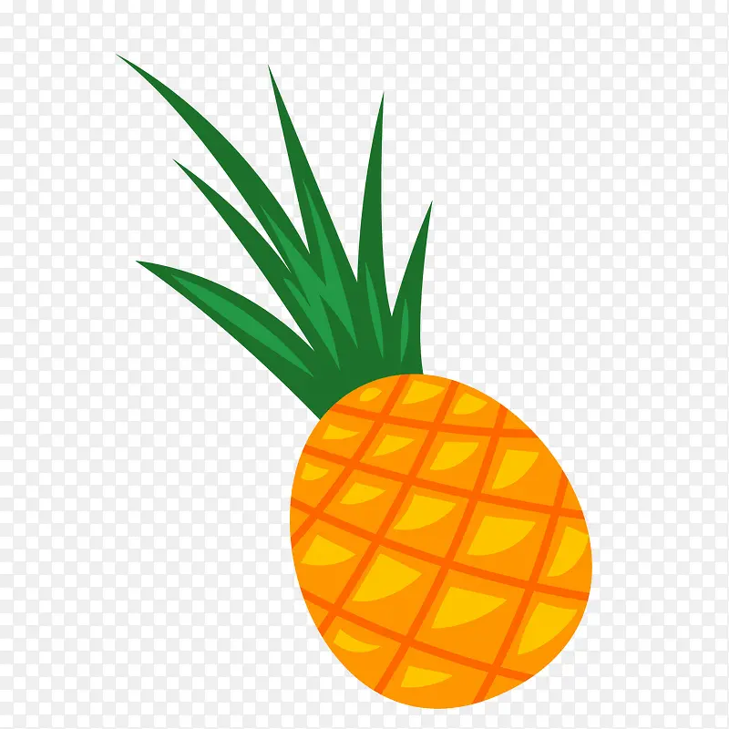 卡通扁平化的菠萝设计