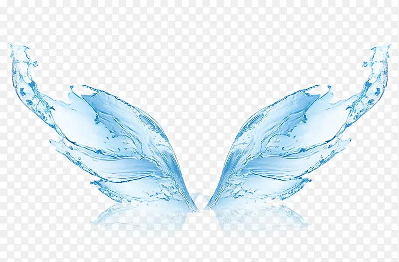 创意合成蓝色的蝴蝶翅膀水花