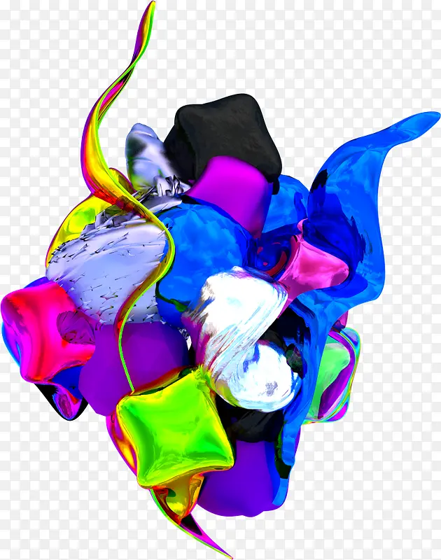 抽象3d立体彩色创意组合