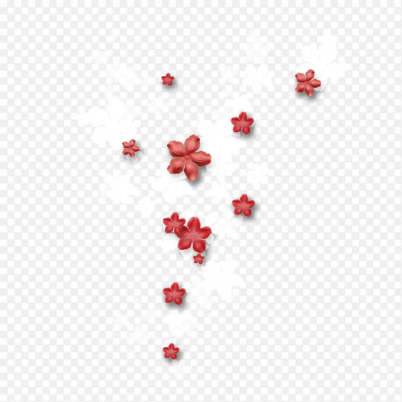 红色星光 小花瓣  背景装饰