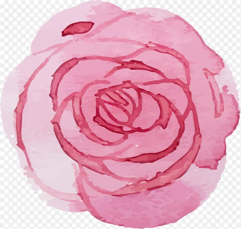 手绘粉色玫瑰