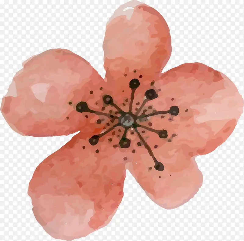 粉色油画风彩绘花卉图案