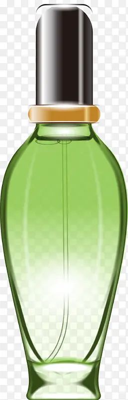矢量手绘绿色化妆品瓶子