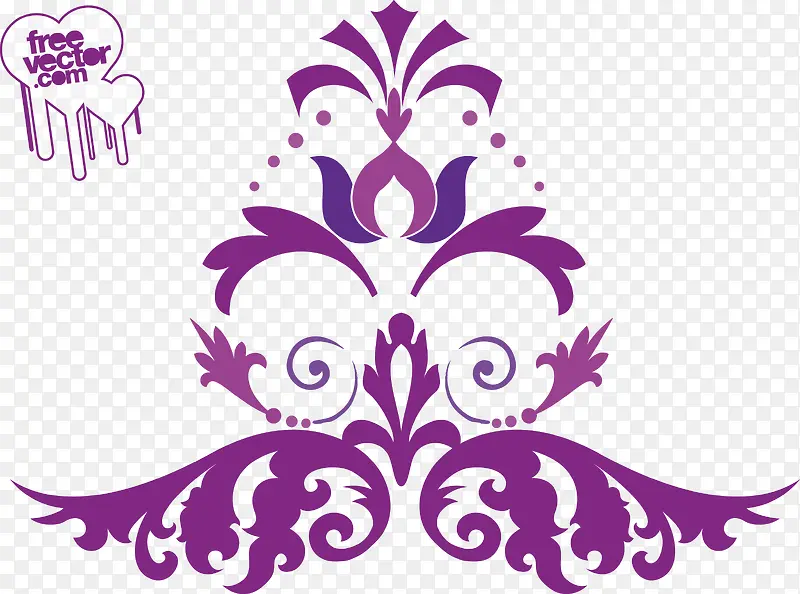 紫色宫廷纹理花边