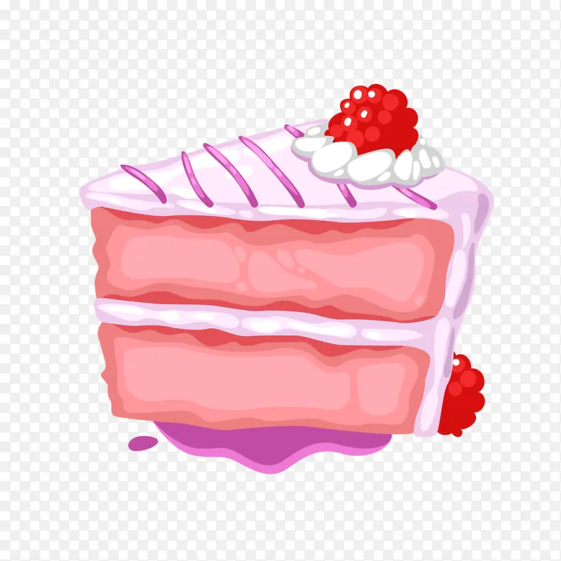 粉色卡通蛋糕矢量图