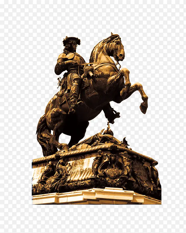 欧式人物骑马雕像