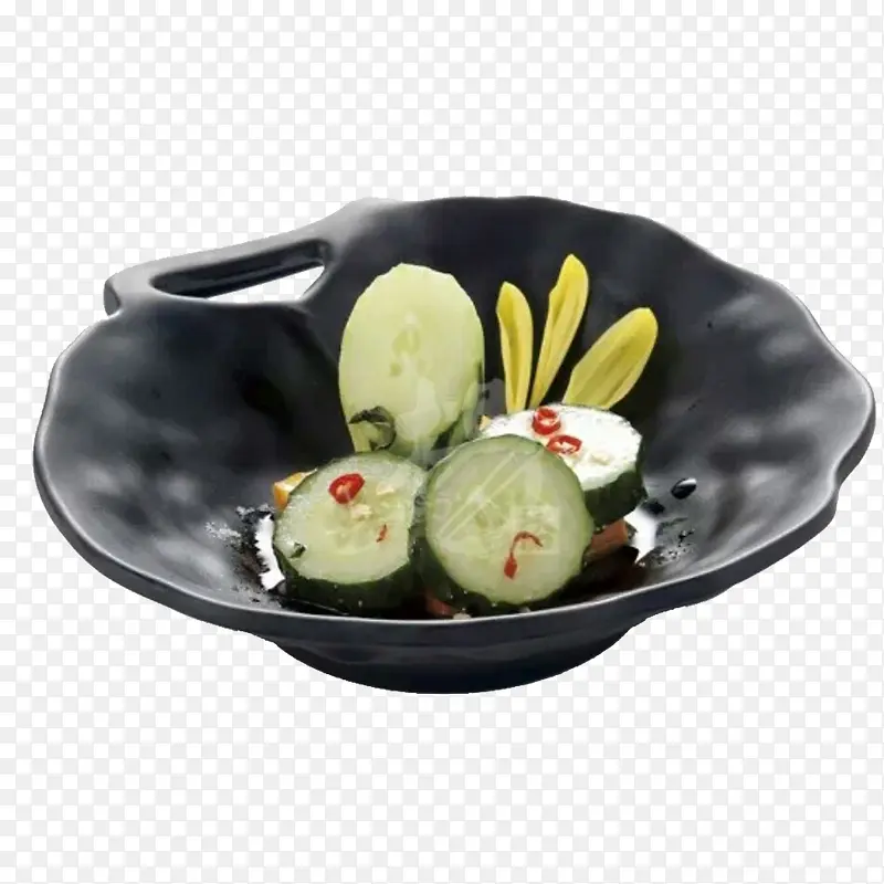 黑色蔬菜花纹简约家用陶瓷盘子