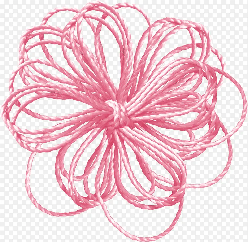 粉色手工绳子花朵