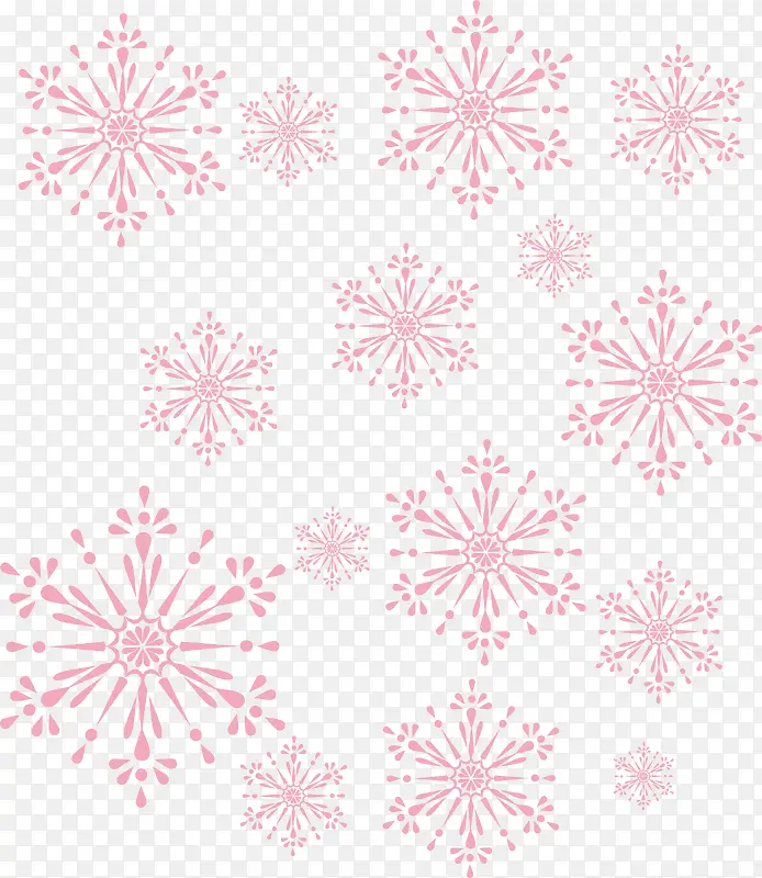 暖冬圣诞粉红雪花花纹