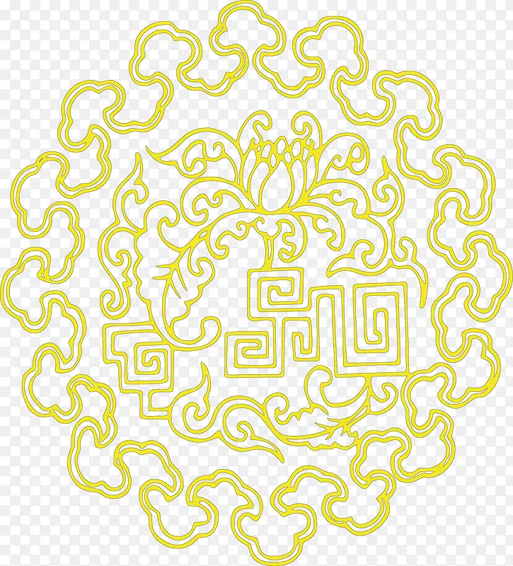 黄色花卉花纹图案背景
