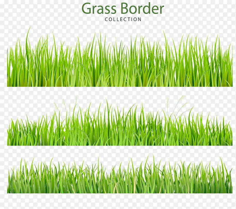 3款清新绿色草丛设计矢量素材