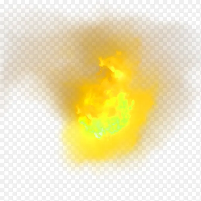 黄色爆炸火焰烟雾效果元素
