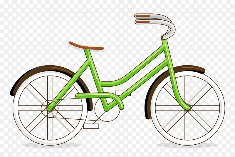 卡通绿色自行车矢量素材