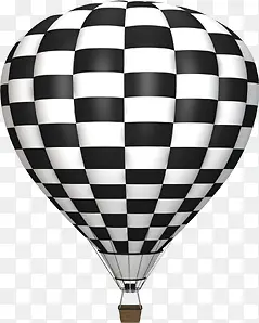 黑白格热气球