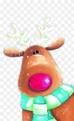 手绘彩色圣诞节麋鹿