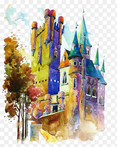 彩色城堡建筑