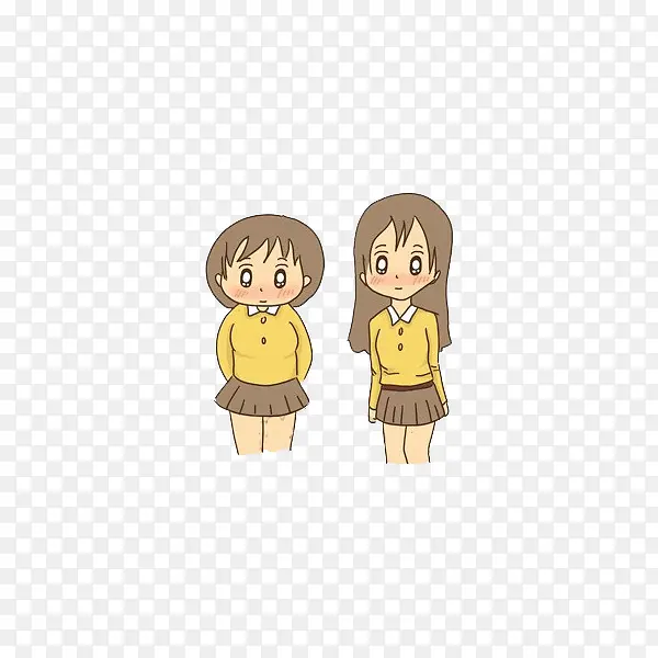 胖女孩和瘦女孩PNG图片素材下载_图片编号8630216-PNG素材网