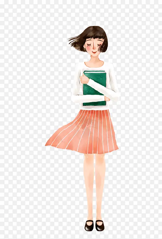 卡通手绘美丽少女插画免抠PNG图片素材下载_图片编号8630217-PNG素材网