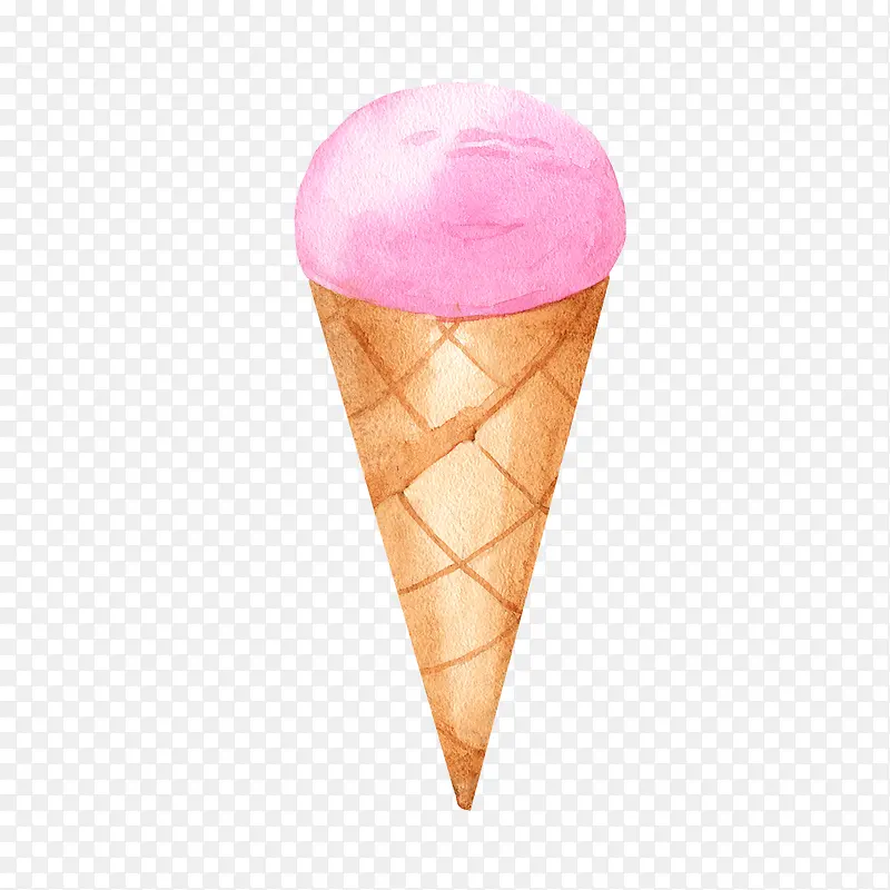 手绘粉色冰淇淋贺卡装饰
