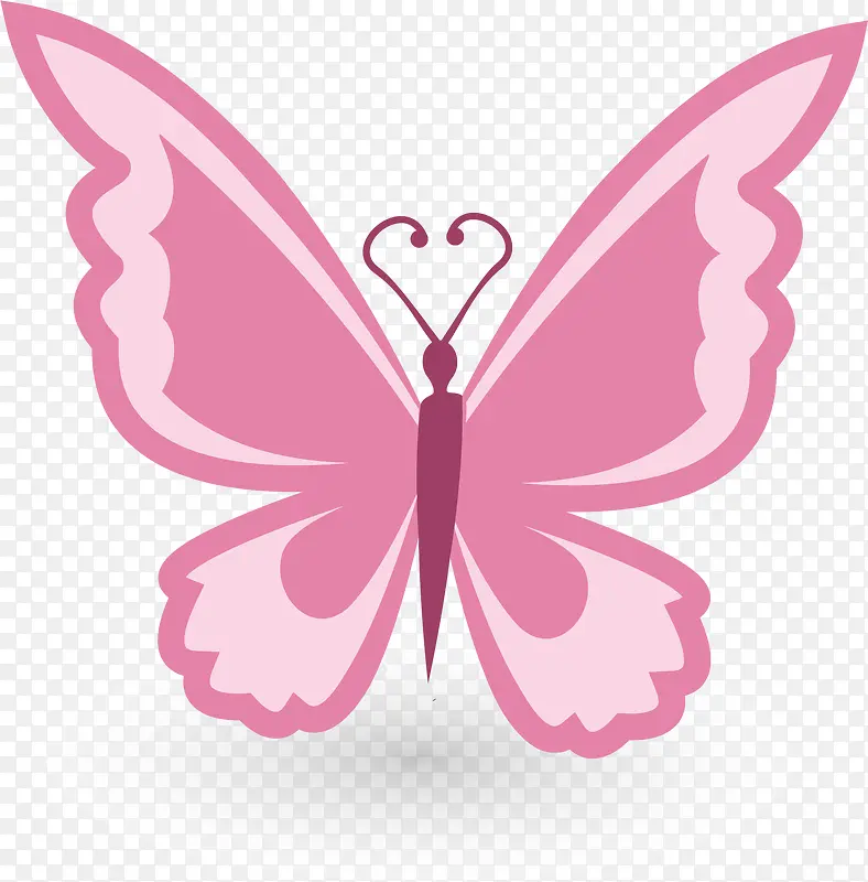 矢量手绘粉色蝴蝶