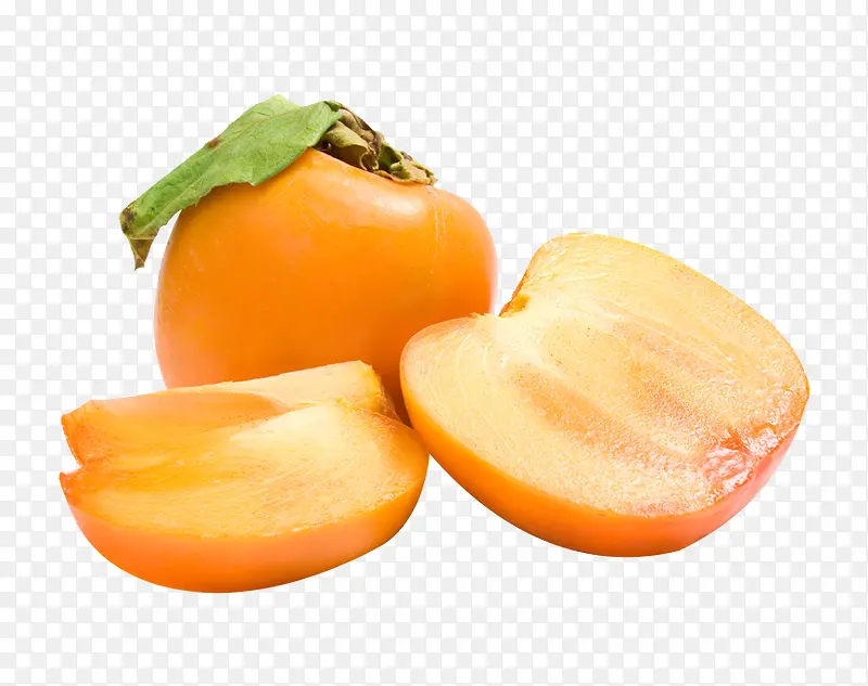被切开的柿子水果