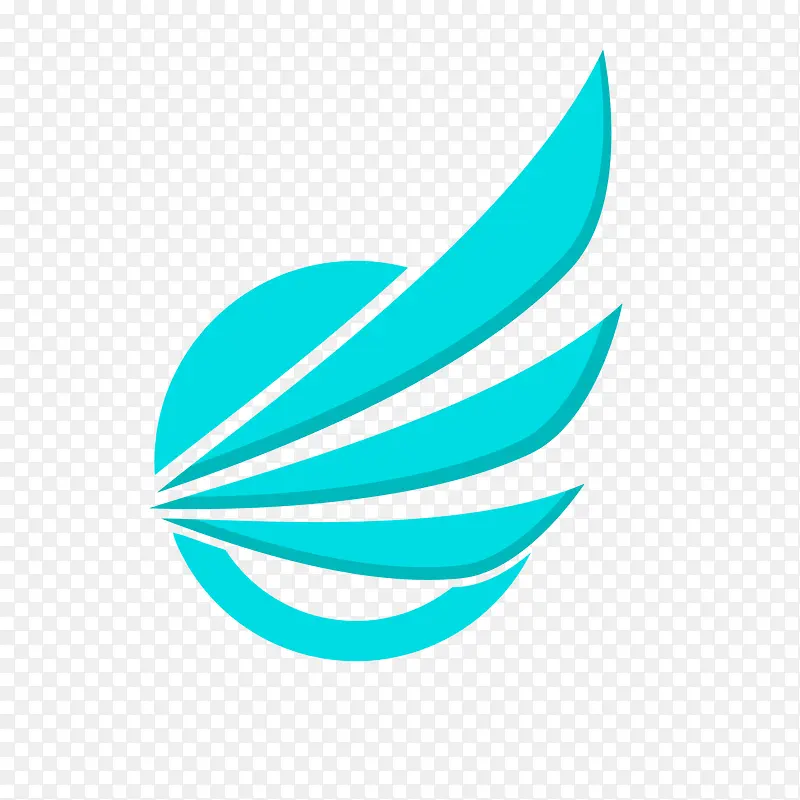 蓝色翅膀logo装饰
