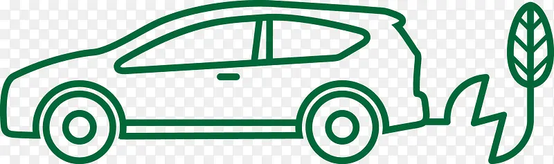 简易绿色汽车素材图