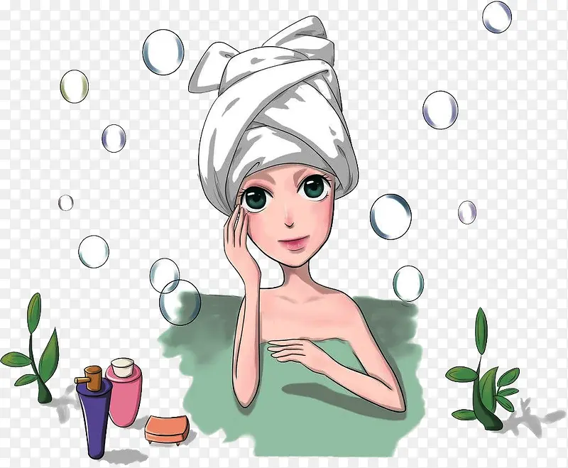 沐浴的美女图片素材PNG图片素材下载_图片编号8635291-PNG素材网