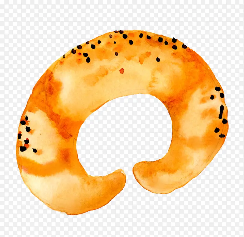 手绘水彩绘画零食甜甜圈