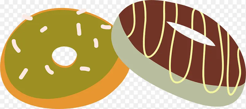 矢量图卡通甜甜圈食物