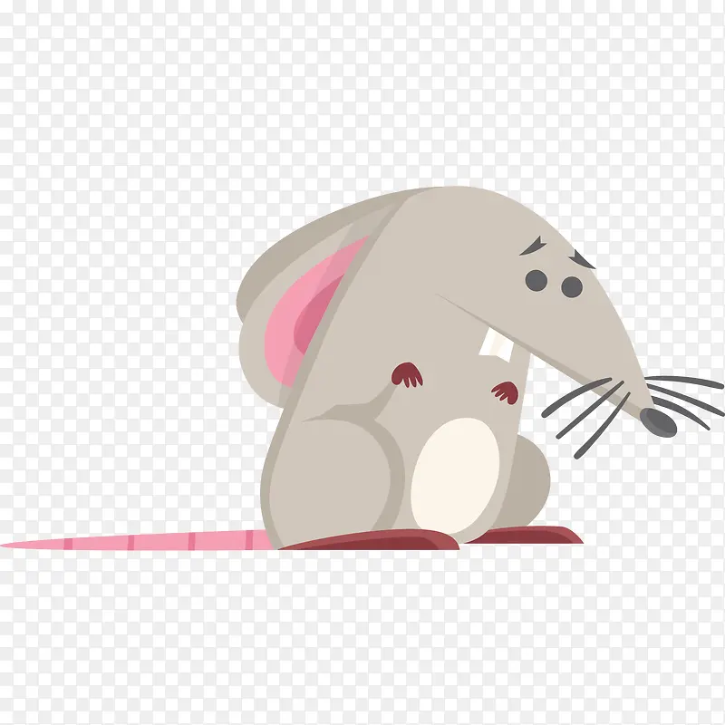卡通伤心的老鼠动物设计
