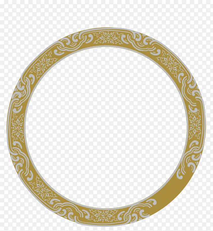 中国古风淡黄色圆环