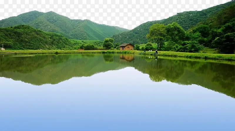 实拍青山绿水风景