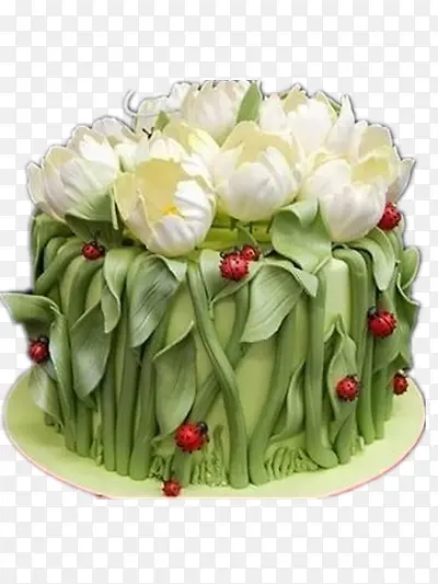 绿色鲜花蛋糕