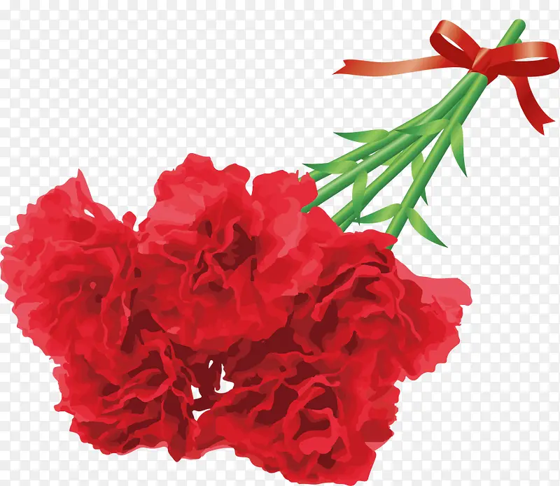 红色写实母亲节花朵