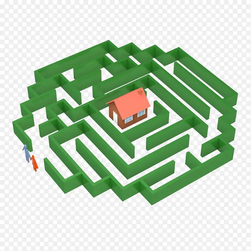 绿色立体迷宫图
