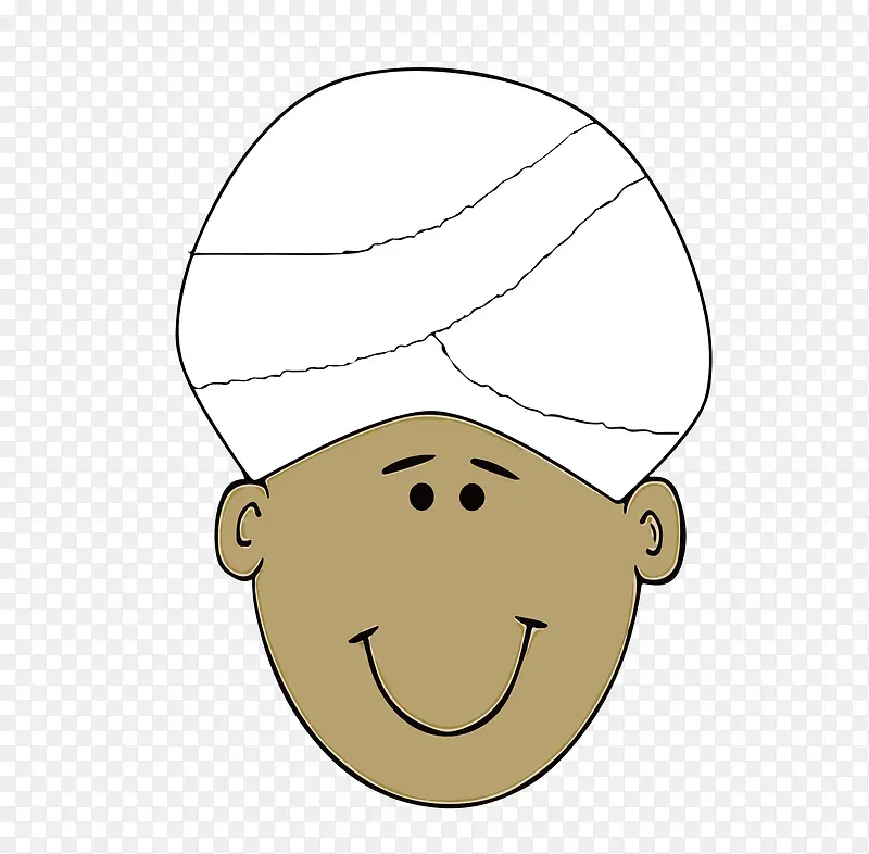 阿拉伯带白色头巾卡通头像