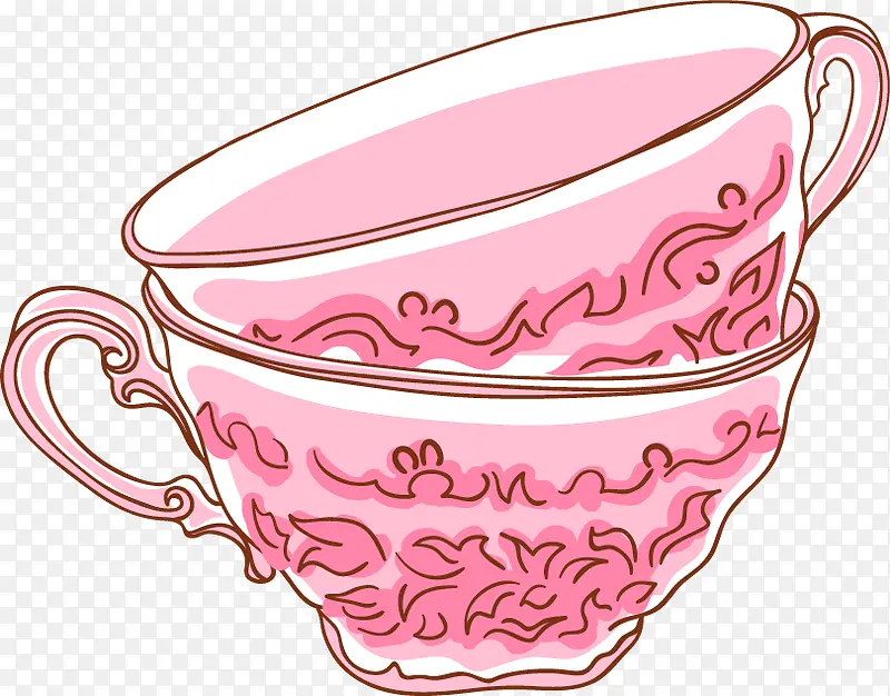 卡通粉色可爱公主范茶具茶杯
