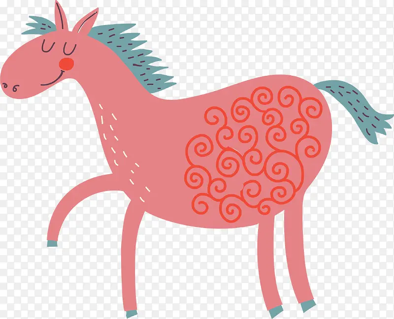 粉色卡通马匹