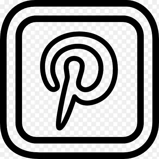 Pinterest的字母LOGO的轮廓在一个圆形广场图标