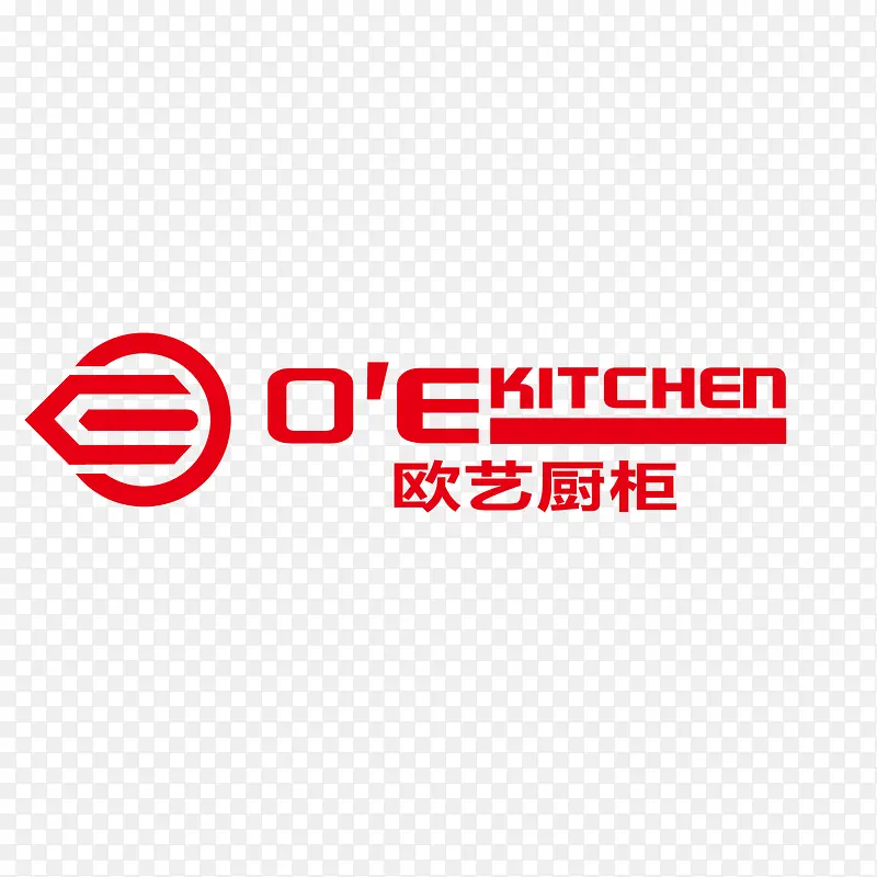 红色欧艺橱柜logo