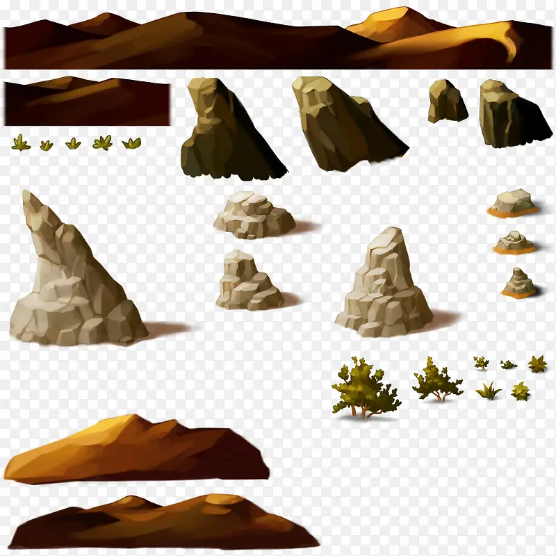 3D抽象3D卡通建筑 山石场景