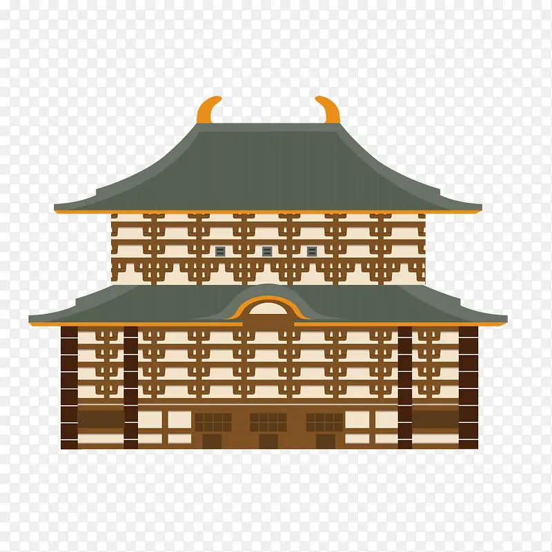 灰色建筑房屋卡通插画