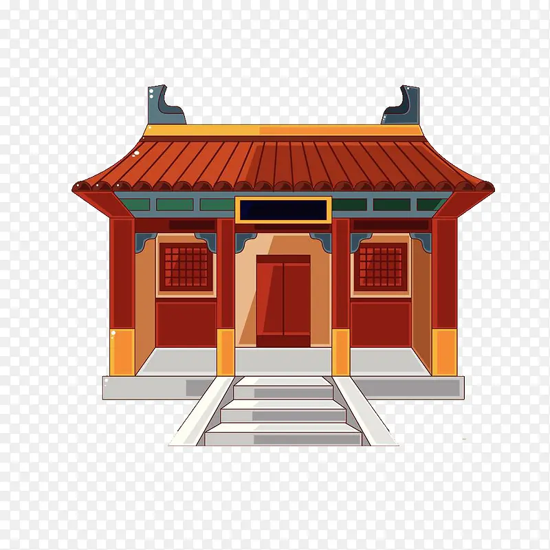 红色扁平寺院