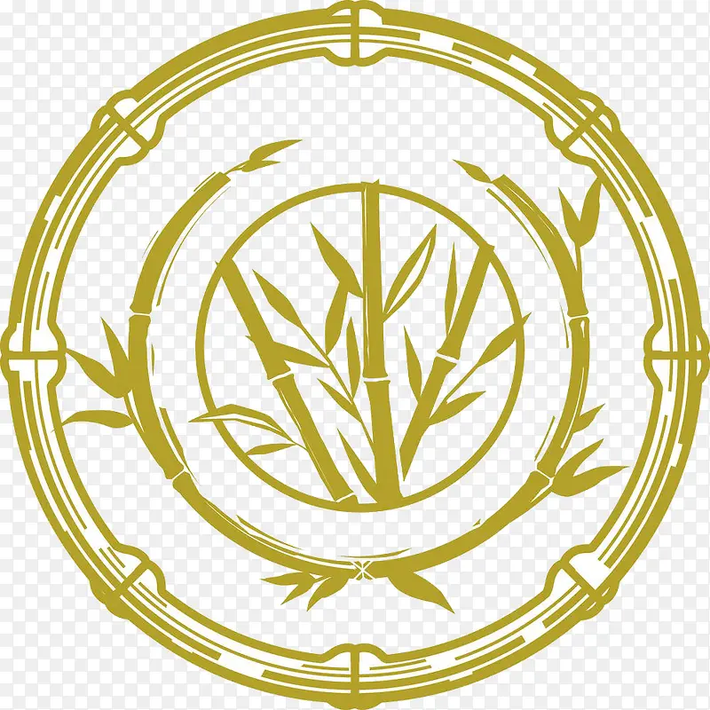 竹子花环手绘