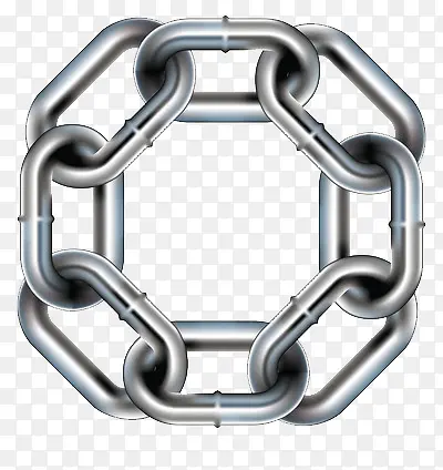 环环相扣成方形的铁链