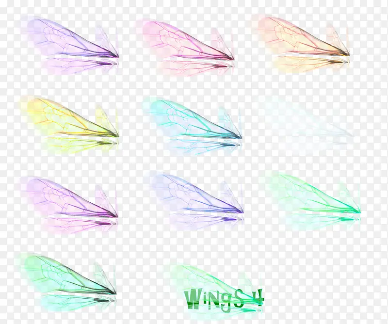 纸蝴蝶羽毛翅膀素材 彩色翅膀