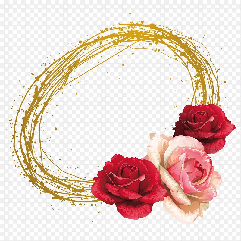金色花环与花朵