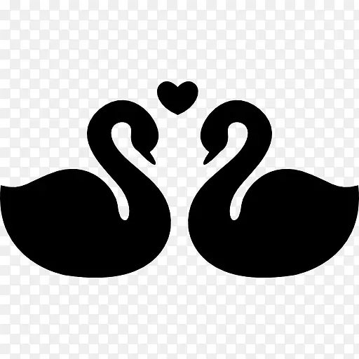天鹅夫妻忠实的爱的象征图标